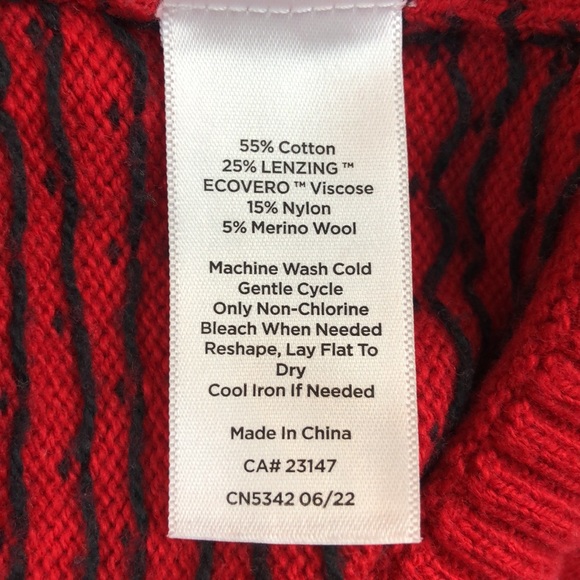 TALBOTS HOLIDAY YOKE FAIR ISLE CREWNECK SWEATER | Size Petite Small - Picture 5 of 9